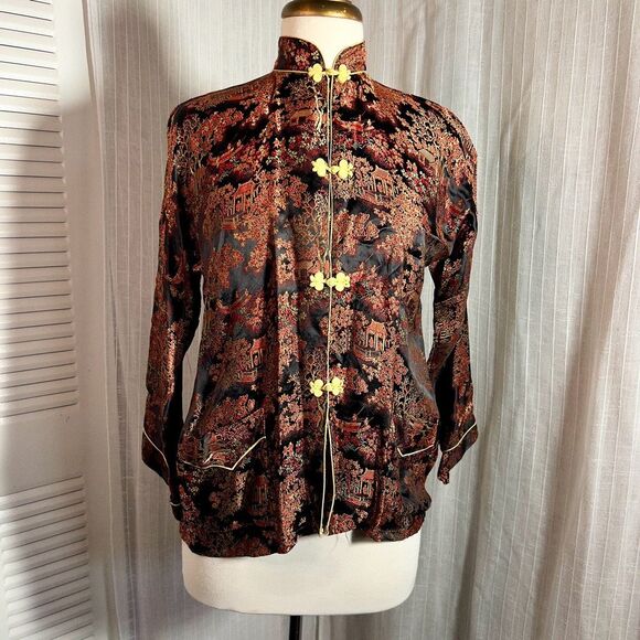 Peony Brand | Women’s | Blouses | M | Vintage Traditional Black Chinese Button-D - Picture 1 of 6